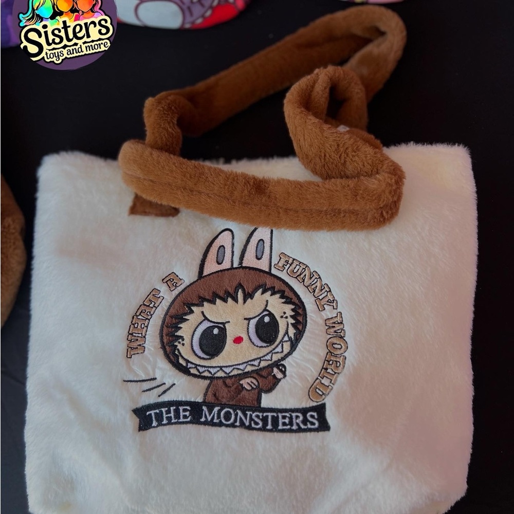 Cute White labubu Tote Bag